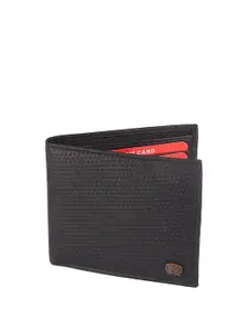 Red Chief Men Black Leather Two Fold Wallet