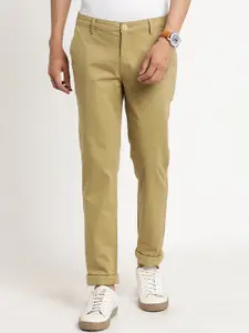 Turtle Men Khaki Relaxed Skinny Fit Trousers