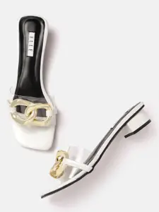 ELLE Embellished Block Heel Sandals