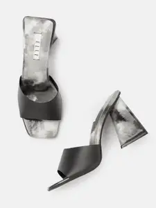 ELLE Women Black Solid Block Heel Sandals
