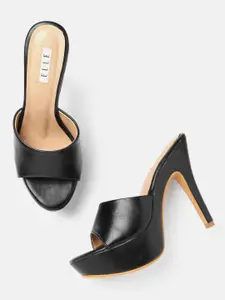 ELLE Black Solid Stilettos