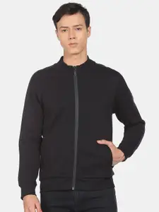Arrow New York Men Black Solid Long Sleeves Sweatshirt