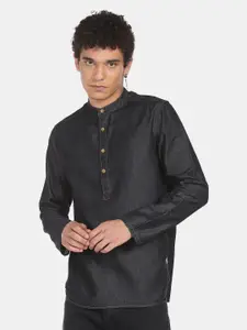 Flying Machine Men Black Regular Fit Cotton Casual Shirt