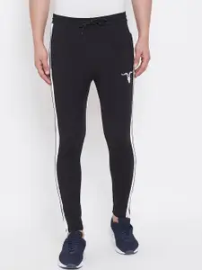 Bitterlime Men Black Solid Slim-Fit Track Pants