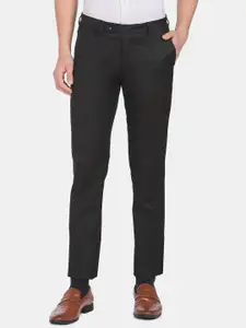 Arrow Men Black Solid Slim Fit Formal Trousers