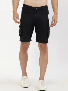 SAPPER Men Black Cotton Regular Fit Outdoor Cargo Shorts