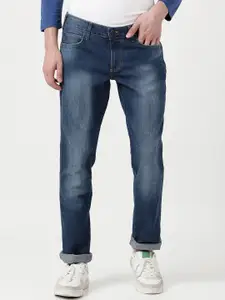 Wrangler Men Blue Skanders Slim Fit Heavy Fade Stretchable Jeans