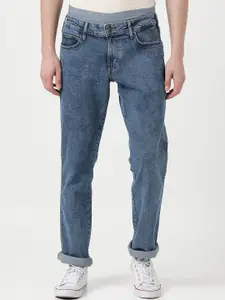 Wrangler Men Blue Skanders Slim Fit Heavy Fade Stretchable Jeans
