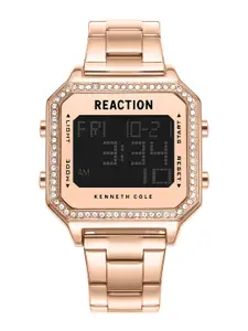 REACTION KENNETH COLE Women Rose Gold-Toned Dial & Straps Digital Watch KRWGJ9007903