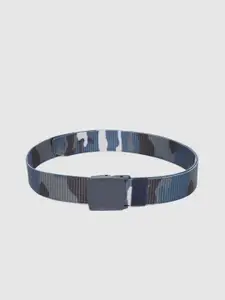HIGHLANDER Men Blue & Black Camouflage Print Belt