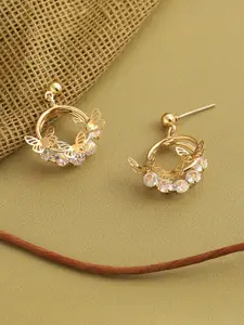 SOHI Gold-Toned & Gold Plated Contemporary Hoop Earrings