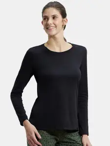 Jockey Cotton Rich Relaxed Fit Solid Round Neck Full Sleeve T-Shirt