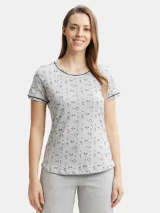 Jockey Cotton Relaxed Fit Printed Round Neck T-Shirt