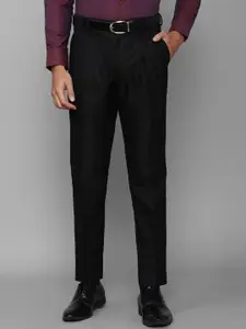 Louis Philippe Men Black Pleated Formal Trouser
