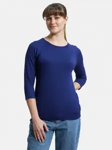 Jockey Women Navy Blue T-shirt