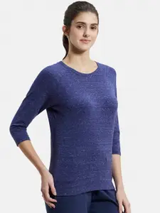 Jockey Super Combed Cotton Regular Fit Solid Round Neck Three Quarter Sleeve T-shirt -AW14