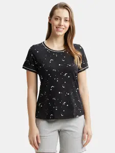 Jockey Super Combed Cotton Relaxed Fit Printed Round Neck Half Sleeve Tshirt - RX57