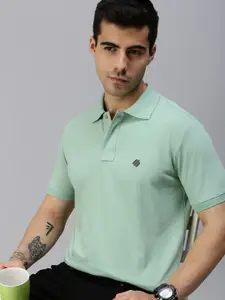 ONN Men Green Solid Polo Collar T-shirt