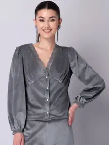 FabAlley Women Grey Shirt Style Top