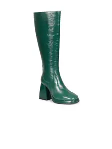 Saint G Green Harrod Patent Leather High-Top Regular Boots