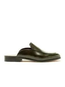 RARE RABBIT Men Mido Green Leather Mules