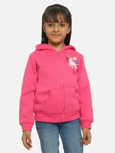 Nauti Nati Girls Pink Hooded Sweatshirt