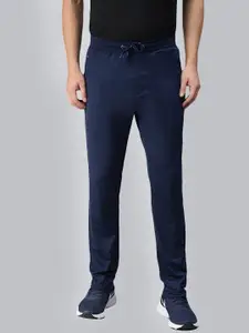 Macroman M-Series Men Navy Blue Solid Cotton Relaxed Fit Track Pants