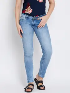 Pepe Jeans Women Blue Frisky Slim Fit Low-Rise Clean Look Stretchable Jeans