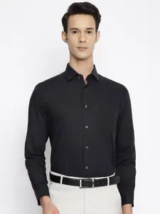 Cantabil Men Black Solid Cotton Long Sleeves Formal Shirt