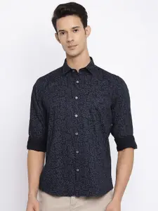 Cantabil Men Black Printed Cotton Casual Shirt