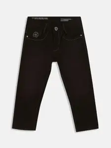Octave Boys Black Stretchable Mid-Rise Cotton Jeans