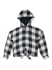 Pepe Jeans Girls Hooded Checked Casual Shirt