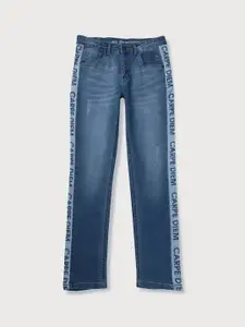 Gini and Jony Boys Blue Low Distress Heavy Fade Cotton Jeans