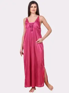 Fasense Women Pink Maxi Nightdress