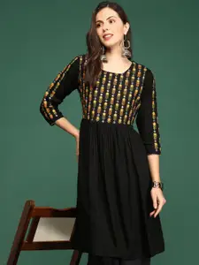 SHOWOFF Floral Embroidered Indie Prints Kurta