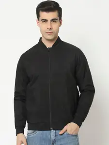 Crimsoune Club Men Black Striped Bomber Jacket
