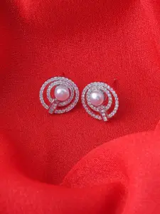Brandsoon Silver-Plated Circular Studs Earrings