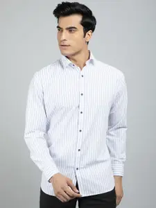 RED FEATHER Men Striped Cotton Formal Shirt