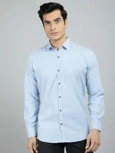RED FEATHER Men Blue Cotton Formal Shirt