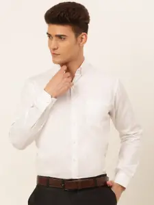 JAINISH Men White Classic Cotton Formal Shirt