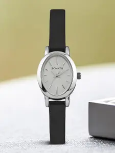 Sonata Women Silver-Toned Dial Watch 8100SL01