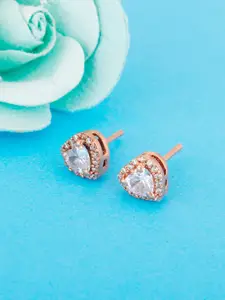 GIVA Rose Gold Triangular Studs Earrings