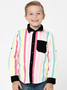 KATE & OSCAR Boys Standard Striped Cotton Casual Shirt