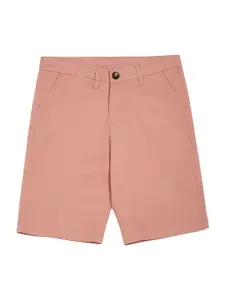 Peter England Boys Peach-Coloured Cotton Shorts