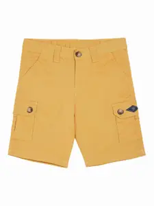 Peter England Boys Yellow Cargo Cotton Shorts