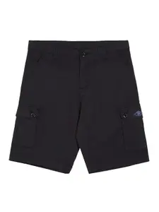 Peter England Boys Black Cargo Cotton Shorts
