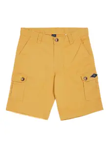 Peter England Boys Yellow Cargo Shorts