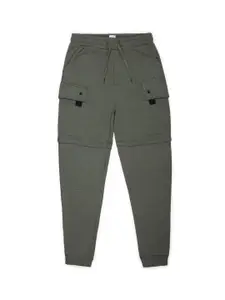 Peter England Boys Grey Solid Joggers