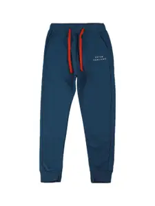 Peter England Boys Blue Solid Jogger