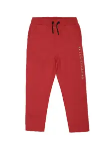 Peter England Boys Red Solid Jogger